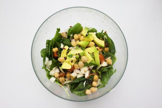 a fresh salad with chickpeas and vegetables